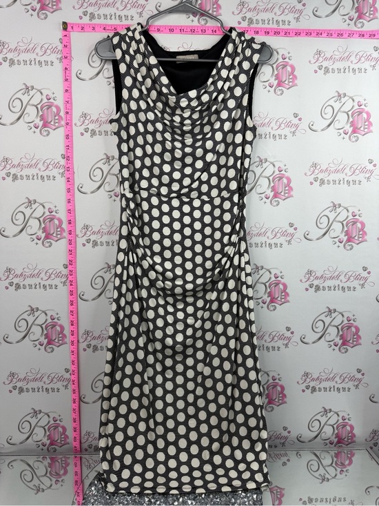 Planet Dresses & Skirts - Planet dress dotted Sleeveless Black and White Polka Dot Cowl Midi Dress